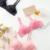 Venta Directa de Fábrica Comercio Exterior Transfronterizo Ropa Interior Femenina Estampada Delgada Hebilla de Dos Filas Sin Aros Sujetador Push-Up Cómodo