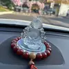 Nuevo Adorno de Coche con Vidrio para Consola Central Guanyin Interior del Coche Escritorio Frontal Perfume Bodhisattva Guanyin de Doble Cara Decoración de Instalación Segura