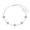 Pulseira feminina japonesa e coreana nova de prata esterlina S925 Trevo zircônia incrustada borboleta cauda oca diária pulseira feminina atacado