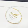 Ouro 14K18K Banhado Prata Preserva Cor Fio Facetado Cotovelo Rosqueado Pulseira Colar DIY Feito à Mão Acessórios Pulseira de Cristal