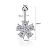 Ventas Directas de Fábrica Flor de Zirconia Incrustada en Cobre Moda Pétalo Comercio Electrónico Transfronterizo Más Vendido Joyería para Perforaciones Anillo para el Ombligo Clavo para el Ombligo
