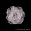 Flores de Tecido com Borda Queimada de Cristal, Acessórios Artesanais DIY, Acessórios para Roupas, Acessórios de Cabelo, Flores para Sapatos, Acessórios para Bolsas