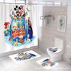 Cortina de Ducha Impermeable y Antimoho de Poliéster con Estampado Digital de la Popular Serie Animada Dsn Transfronteriza Juego de Cuatro Piezas Fabricante