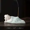 Queimador de Incenso de Buda Reclinável em Cerâmica Inspirado em Zen, Porta-Incensos para Uso Doméstico, Ornamento para Cerimônia do Chá, Queimador de Incenso Criativo Estilo Chinês, Suporte para Incenso Celadon