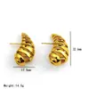 Moda europea y americana aretes de alta gama para mujer aretes colgantes de espiral de acero inoxidable aretes de moda simples chapados en oro de 18 quilates