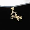 Clip de Oreja Estrella Diamante Flash Moda Transfronteriza Europea y Americana Personalizado Simple Dos Tonos Hueco Circonita Gipsófila Clip de Oreja