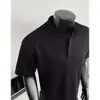 Camiseta Henley retro americana para hombre, verano, corte limpio, manga corta, hombro normal, adelgazante, top corto, estilo polo