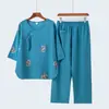 Trajes para Mulheres de Meia-Idade e Idosas 2026 Novo Verão Estilo Fino Roupas de Casa para Mãe e Avó Peças de Exterior