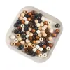 Contas de Madeira com Furo Grande, Contas Redondas, Contas Soltas Tingidas de Madeira Maciça, Acessórios para Pulseira e Colar, Componentes para Joias DIY