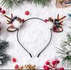 Diadema de Cuernos de Reno Navideño Pasador Diadema Hada del Bosque Popular Súper Hada Foto Foto Accesorios para el Cabello Pasador de Reno Femenino Femenino