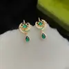 Design Original de Mangxing, Zircônia Microincrustada, Pino Banhado a Prata, Estrela de Oito Pontas Lua Banhada a Ouro 14K, Brincos Modernos e de Alto Padrão