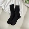 Calcetines de Verano Zhuji para Mujer de Algodón Puro Malla Hueca Hasta la Mitad de la Pantorrilla Estilo Coreano Color Sólido ins Calcetines Largos Sin Costuras Calcetines Apilados