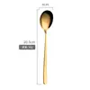 Amazon Cuchara de Acero Inoxidable 304 Mango Largo Chapada en Titanio Vajilla Cuchara Mezcladora de Colores Tenedor Coreano Cuchara Creativa para Hielo