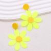 Nuevos Aretes de Flores Huecas de Color Fluorescente Aretes Simples Frescos Populares Triángulo Cuadrado Joyería para la Oreja Mujeres