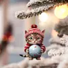 Pingente de Natal Série Gatinho Novo Transfronteiriço Cabides de Natal Decorações de Festa Pingente para Mochila Pingente para Carro