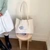 Bolsa de Lona con Letra para Mujer 2025 Nueva Tendencia Verano Moda Bolso Tote Casual Gran Capacidad Hombro Bolsa para Viajar