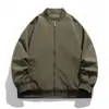 Chaqueta de hombre de moda para primavera y otoño, nueva chaqueta tipo béisbol verde militar, chaqueta versátil de talla grande con estampado de logotipo