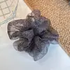 Laço de Cabelo de Rede com Estampa de Leopardo Coreano para Rabo de Cavalo Alta Elasticidade Não Danifica o Cabelo Acessório de Cabelo de Flor Acessório de Cabelo para Coque