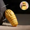 Ornamento de Mão Esculpido em Sândalo Roxo de Pupa de Cigana, Brinquedo de Pupa de Bicho-da-Seda de Madeira, Peça de Mão Portátil e Giratória de Pupa de Bicho-da-Seda