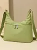 Bolsa de Ombro Feminina, Bolsa Transversal Casual Leve de Nylon Transfronteiriça, Bolsa Tote Versátil de Grande Capacidade, Bolsa de Lona Vermelha