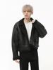 MTLCLOTHES Ropa para Hombre Invierno Nuevo Vintage Abrigo de Piel de Cordero Piel Sintética Forro Polar Engrosado Traje para Motociclismo