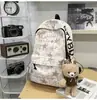 Mochila con Letras Estilo Trendy Cool Hoshino para Estudiantes, Fiestas, Ambiente Oscuro, Casual, Versátil, para Viajes y Uso Diario