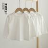 Camiseta Blanca para Niños y Niñas Algodón para Bebé Manga Larga Camiseta Base para Niños Camiseta Casual Moderna Coreana para Niños