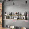 Estantes de hierro para pared para salones de peluquería y uñas, estantes para barberías, estanterías, estanterías de pared, vitrinas de pared para vino
