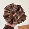 Goma para el pelo de encaje a cuadros Maillard de otoño, Goma para el pelo elegante, Goma para el pelo dulce y delicada