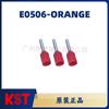 Kst Jianhexing E0506-Laranja Tipo Tubo Europeu Terminal Pré-Isolado Prensado a Frio Tipo Pino Olhal de Fio Cobre Nariz