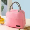 Bolsa de almuerzo de sarga de color sólido, Bolsa de lonchera aislada portátil conveniente, Bolsa de almuerzo de papel de aluminio engrosado, Bolsa de almuerzo para trabajadores de oficina y estudiantes
