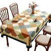 Toalha de Mesa Estilo Americano, Impermeável, à Prova de Óleo, Não Lavável, Novo Modelo 2025, Luxo Leve, Sensação de Alta Qualidade, Retangular, Toalha de Mesa para Sala de Jantar que Melhora o Ambiente
