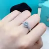 Fidelity Moissanita Juego Collar Anillo Pendientes Redondo Bolsillo Diamante de 1 quilate para Novia Set de Compromiso Regalo