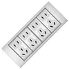 Tep Painel Integrado de Aço Inoxidável Escovado Tipo 118 Quatro Módulos Tomada Integrada Nove Furos Quinze Furos Em Estoque Envio Rápido