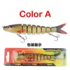 Isca dura de plástico 13,5 cm 18,8 g multi-seção, isca biônica de oito seções, conjunto de iscas artificiais para pesca de longa distância