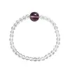 Pulseira Tecida à Mão de Ametista Natural e Cristal Branco, Moda Coreana e Japonesa, Luxo Leve, Fresca e Simples, Sensação de Alta Qualidade, Joia Feminina