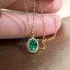 Cao Shi Nueva Moda Europea y Americana Collares Retro Colgantes Azul-Verde de Alta Gama Collares de Circonita Joyería para Mujer Venta al por Mayor