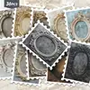 36 Peças de Adesivos de Carimbo com Moldura Esculpida Estilo Europeu, Estilo Vintage de Luxo Leve Decoração de Diário DIY Adesivos de PVC Atacado