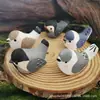 Adornos de Pájaro Gordito Tallados en Madera Hechos a Mano Adornos Tallados en Madera Maciza de Pájaro Pintados a Mano Llavero Colgante Regalos de Animales Pequeños