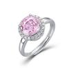 Nuevo anillo transfronterizo de plata S925 con corte de rosa del milenio y circonita de color con apertura de tesoro de color, estilo europeo y americano simple.