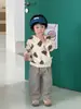 Sudadera de Dibujos Animados para Niños Otoño 2026 Nuevo Estilo Coreano Ropa para Niños Atuendo de Otoño para Niños Conjunto de Pantalones a Rayas