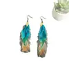 Pendientes Bohemios de Plumas con Borlas de Amazon de Venta Caliente Transfronterizos, Pendientes Largos Vintage Exagerados de Estilo Étnico para Vacaciones