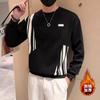 Moletom masculino com gola redonda, outono e inverno, forro de lã, Explosions, top masculino 2024, nova camiseta casual, manga comprida, saúde masculina