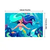 Tela de Fondo de Sirena Tiburón Oceánico Modelo Nuevo Transfronteriza para Decoración de Fiesta Infantil, Pancarta de Puerta con Forma de Extraterrestre del Mundo Submarino Personalización