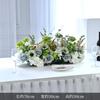 Sala de jantar Mesa longa Flores Mesa de conferência de negócios Decoração de mesa Flores de mesa Banquete Layout de mesa Simulação Ornamentos de flores