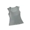 Chaleco cálido, de un solo color, con cuello cuadrado y tirantes anchos, sencillo y elegante, apto para la piel, versátil y fácil de combinar, estilo minimalista 3592