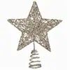 Estrela Ponteira de Árvore de Natal 2025 Ferro Forjado Luminoso Estrela de Cinco Pontas Luz Ponteira de Árvore de Natal Luz Estrela de Topo com Luzes Decoração para Presente