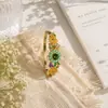 Pulseira Popular Transfronteiriça de Esmalte Girassol com Gotejamento de Óleo, Joia com Design Vintage Vazado, Acessório de Mão Flor Margarida para Mulheres