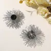 Flor de Cristal Oca Flor de Margarida Centro Flor de Cristal Enrolada à Mão DIY Simples Versátil Elástico de Cabelo Flor de Sapato Broche Acessórios de Roupa