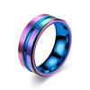 Anillo dominante de rosa negra colorida con fondo azul ranurado biselado, joyería sencilla nueva de 2022, fabricantes de fuentes